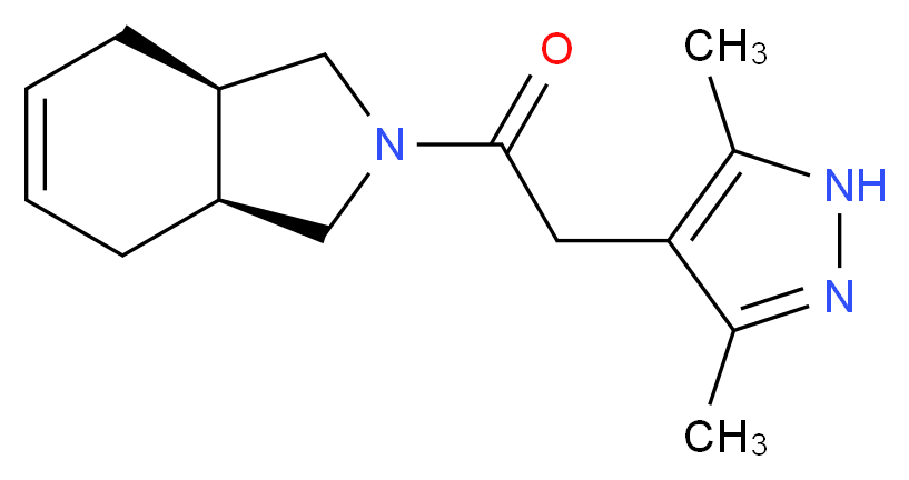 (3aR*,7aS*)-2-[(3,5-dimethyl-1H-pyrazol-4-yl)acetyl]-2,3,3a,4,7,7a-hexahydro-1H-isoindole_Molecular_structure_CAS_)