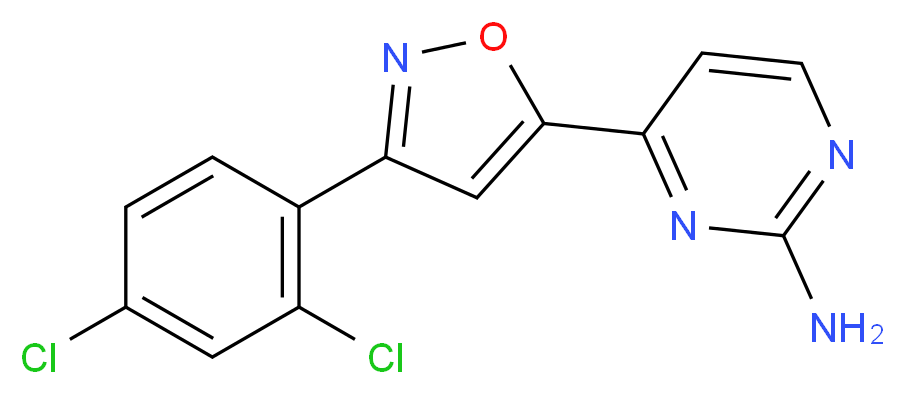 4-[3-(2,4-dichlorophenyl)isoxazol-5-yl]pyrimidin-2-amine_Molecular_structure_CAS_264256-44-2)