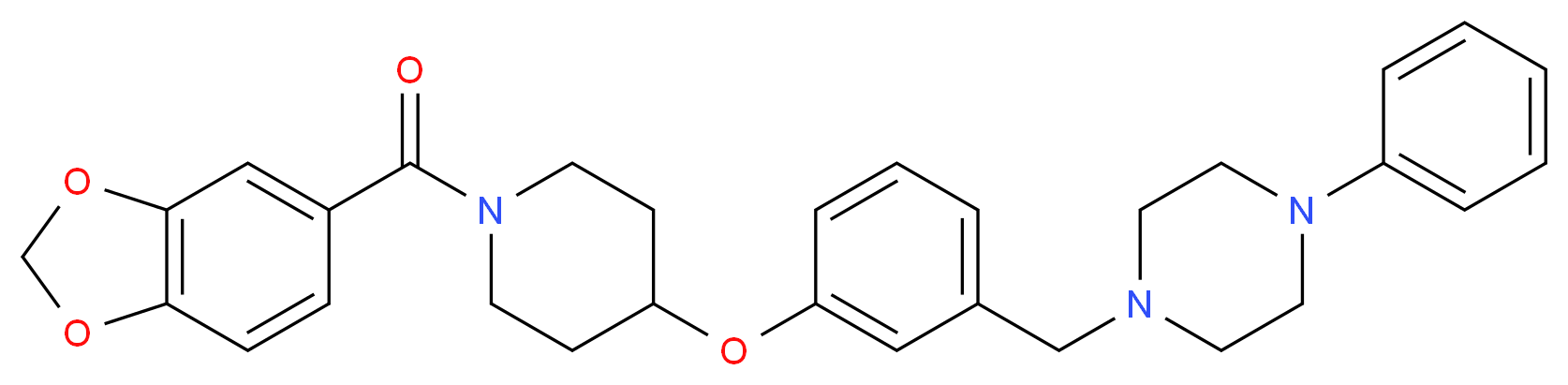 1-(3-{[1-(1,3-benzodioxol-5-ylcarbonyl)-4-piperidinyl]oxy}benzyl)-4-phenylpiperazine_Molecular_structure_CAS_)