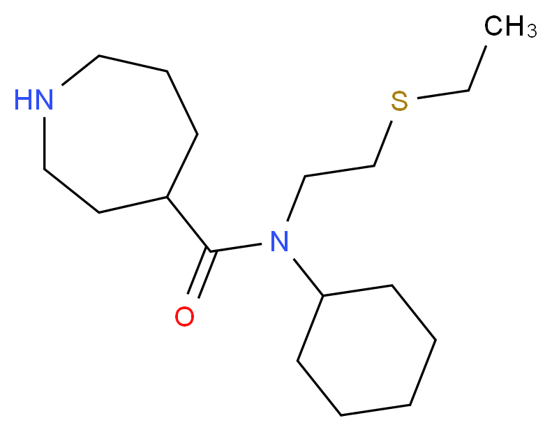 N-cyclohexyl-N-[2-(ethylthio)ethyl]azepane-4-carboxamide_Molecular_structure_CAS_)