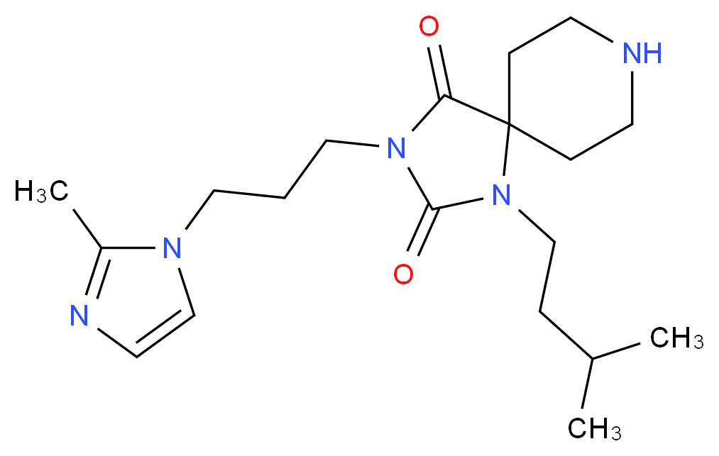 1-(3-methylbutyl)-3-[3-(2-methyl-1H-imidazol-1-yl)propyl]-1,3,8-triazaspiro[4.5]decane-2,4-dione_Molecular_structure_CAS_)