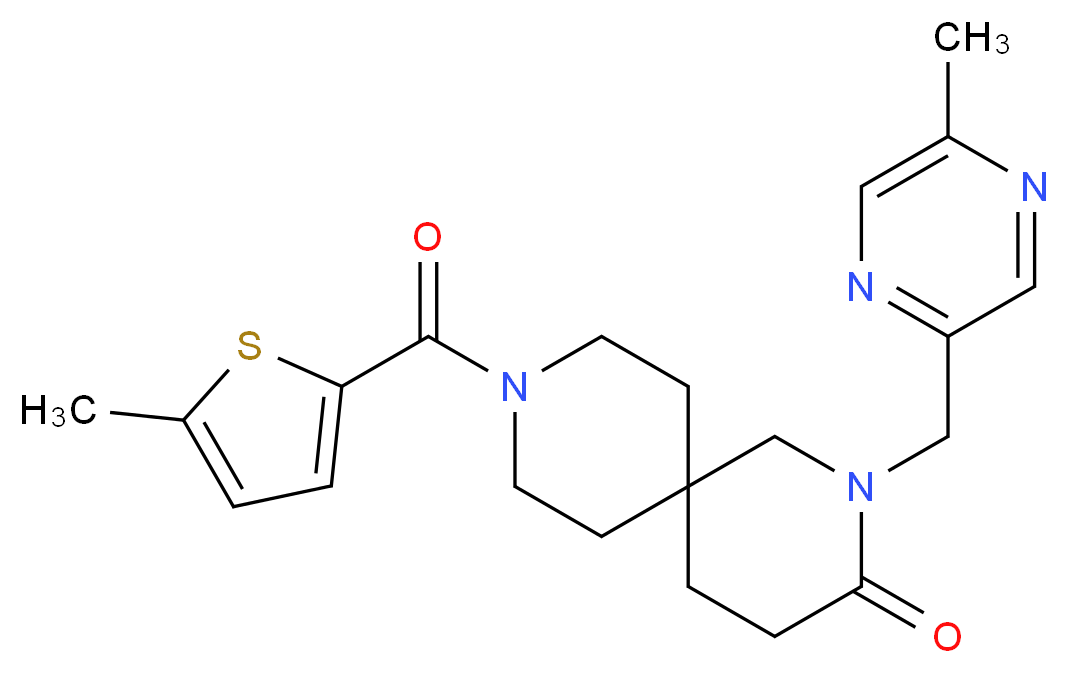 2-[(5-methylpyrazin-2-yl)methyl]-9-[(5-methyl-2-thienyl)carbonyl]-2,9-diazaspiro[5.5]undecan-3-one_Molecular_structure_CAS_)