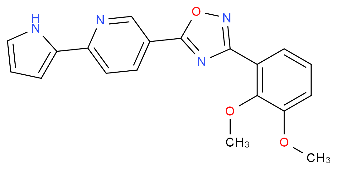 5-[3-(2,3-dimethoxyphenyl)-1,2,4-oxadiazol-5-yl]-2-(1H-pyrrol-2-yl)pyridine_Molecular_structure_CAS_)