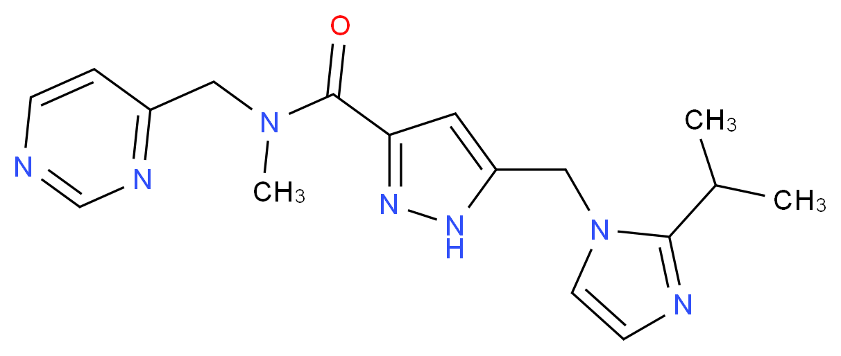 5-[(2-isopropyl-1H-imidazol-1-yl)methyl]-N-methyl-N-(pyrimidin-4-ylmethyl)-1H-pyrazole-3-carboxamide_Molecular_structure_CAS_)