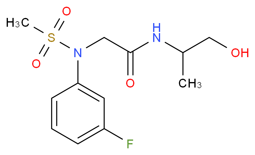 2-[(3-fluorophenyl)(methylsulfonyl)amino]-N-(2-hydroxy-1-methylethyl)acetamide_Molecular_structure_CAS_)