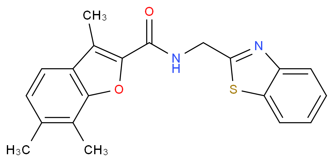 N-(1,3-benzothiazol-2-ylmethyl)-3,6,7-trimethyl-1-benzofuran-2-carboxamide_Molecular_structure_CAS_)