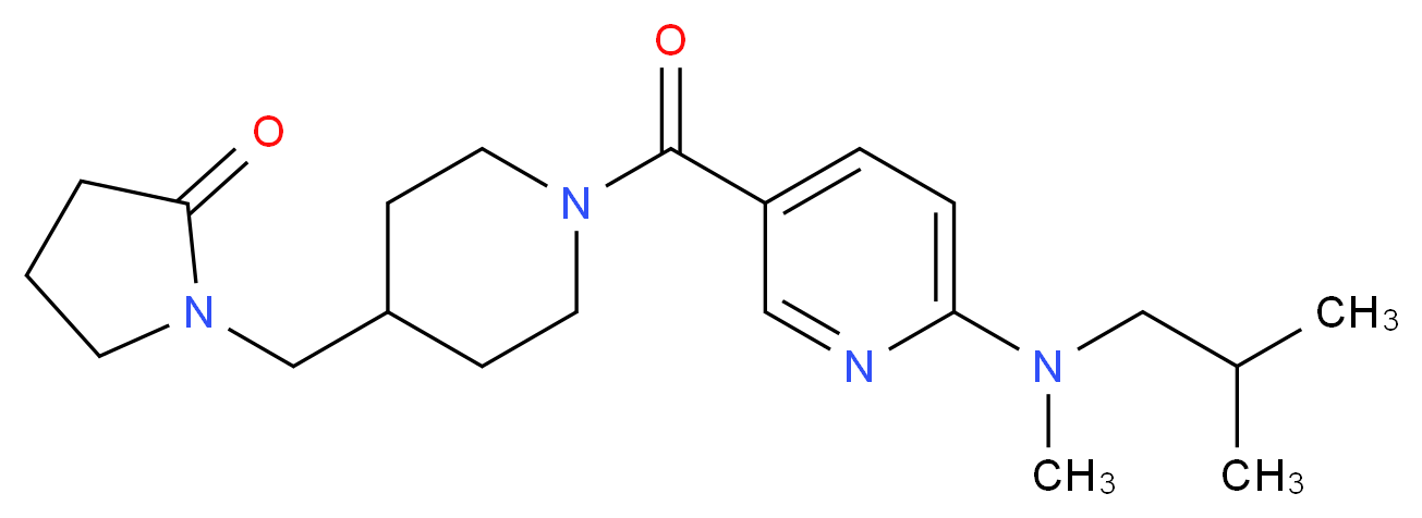 1-{[1-({6-[isobutyl(methyl)amino]-3-pyridinyl}carbonyl)-4-piperidinyl]methyl}-2-pyrrolidinone_Molecular_structure_CAS_)
