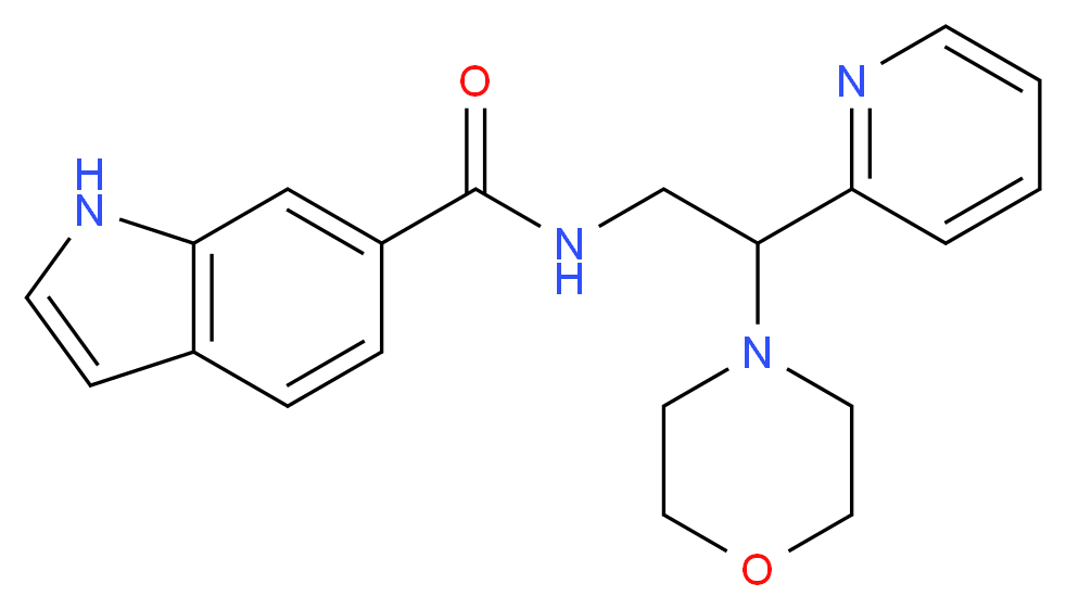 N-(2-morpholin-4-yl-2-pyridin-2-ylethyl)-1H-indole-6-carboxamide_Molecular_structure_CAS_)