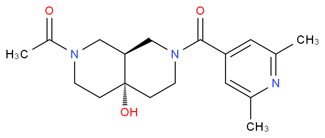 (4aS*,8aS*)-2-acetyl-7-(2,6-dimethylisonicotinoyl)octahydro-2,7-naphthyridin-4a(2H)-ol_Molecular_structure_CAS_)