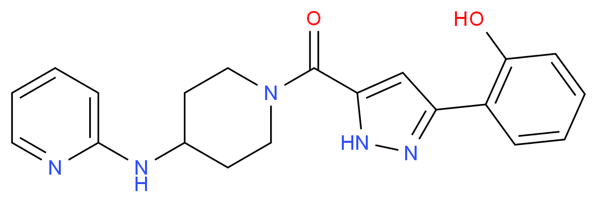2-(5-{[4-(2-pyridinylamino)-1-piperidinyl]carbonyl}-1H-pyrazol-3-yl)phenol_Molecular_structure_CAS_)