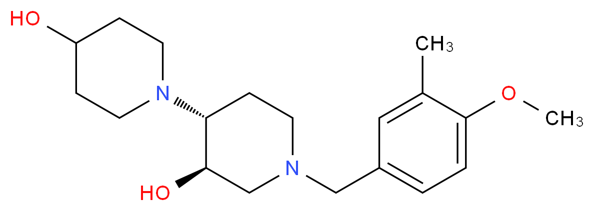 (3'R*,4'R*)-1'-(4-methoxy-3-methylbenzyl)-1,4'-bipiperidine-3',4-diol_Molecular_structure_CAS_)