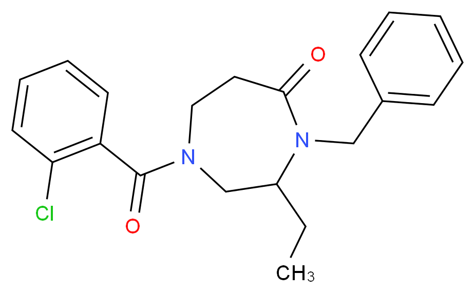 4-benzyl-1-(2-chlorobenzoyl)-3-ethyl-1,4-diazepan-5-one_Molecular_structure_CAS_)