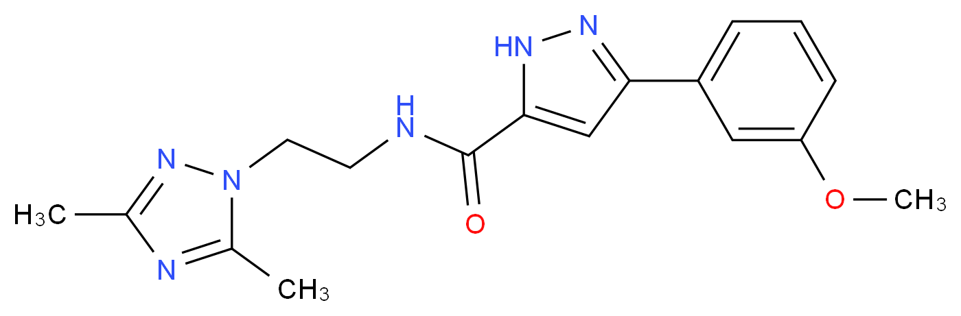 N-[2-(3,5-dimethyl-1H-1,2,4-triazol-1-yl)ethyl]-3-(3-methoxyphenyl)-1H-pyrazole-5-carboxamide_Molecular_structure_CAS_)