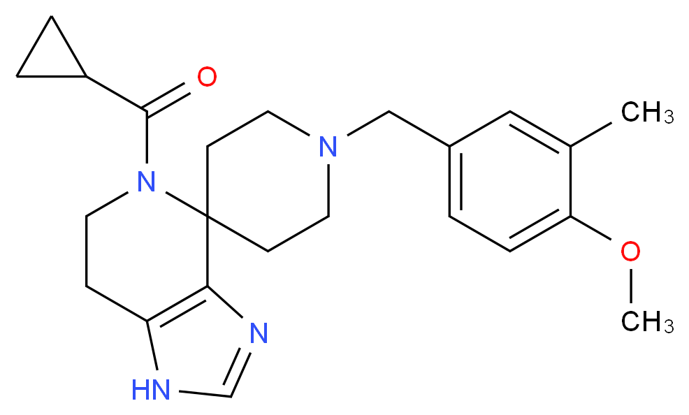 5-(cyclopropylcarbonyl)-1'-(4-methoxy-3-methylbenzyl)-1,5,6,7-tetrahydrospiro[imidazo[4,5-c]pyridine-4,4'-piperidine]_Molecular_structure_CAS_)