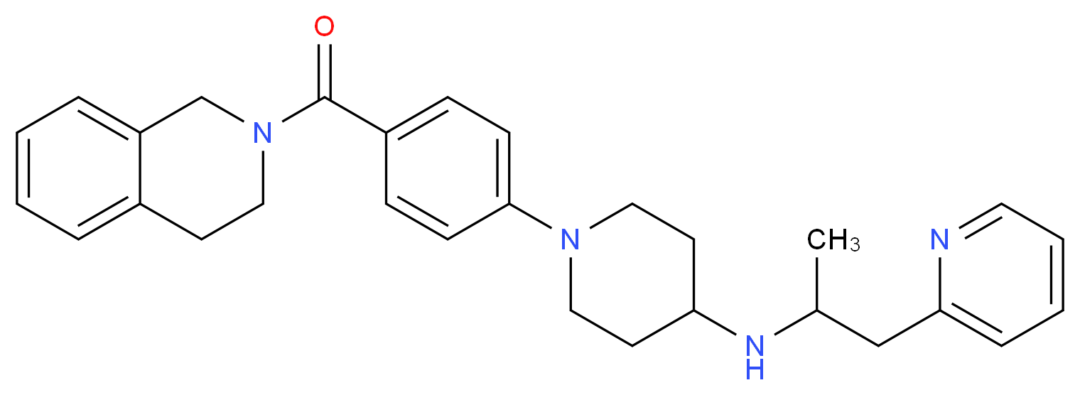 1-[4-(3,4-dihydro-2(1H)-isoquinolinylcarbonyl)phenyl]-N-[1-methyl-2-(2-pyridinyl)ethyl]-4-piperidinamine_Molecular_structure_CAS_)