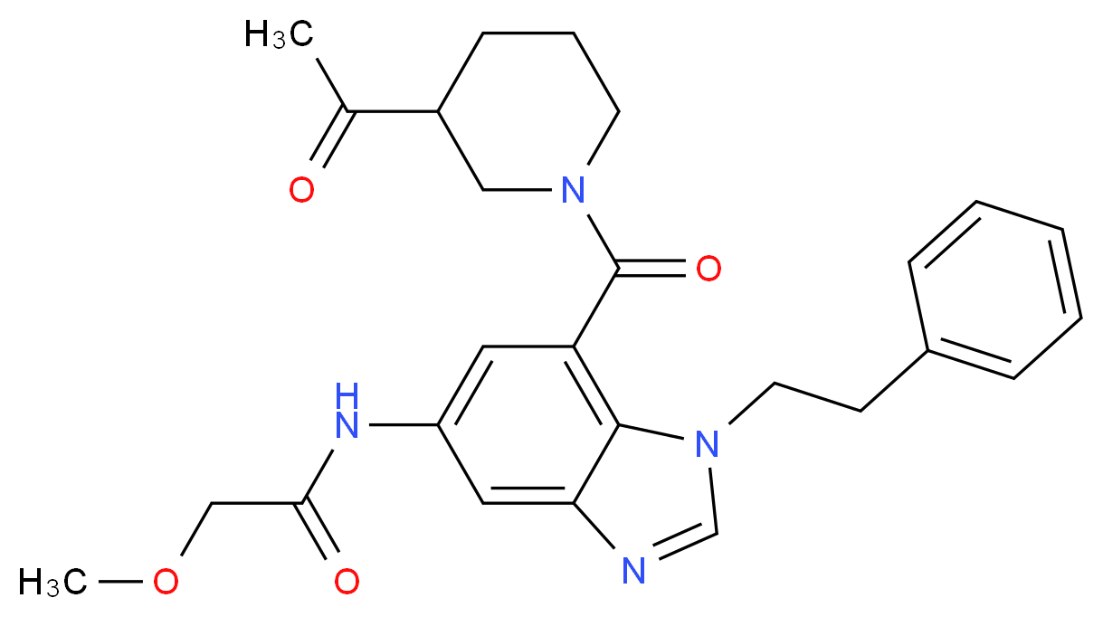 N-[7-[(3-acetyl-1-piperidinyl)carbonyl]-1-(2-phenylethyl)-1H-benzimidazol-5-yl]-2-methoxyacetamide_Molecular_structure_CAS_)