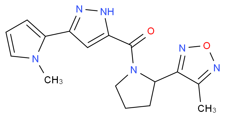 3-methyl-4-(1-{[3-(1-methyl-1H-pyrrol-2-yl)-1H-pyrazol-5-yl]carbonyl}-2-pyrrolidinyl)-1,2,5-oxadiazole_Molecular_structure_CAS_)