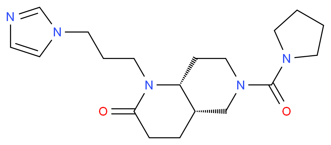 (4aS*,8aR*)-1-[3-(1H-imidazol-1-yl)propyl]-6-(pyrrolidin-1-ylcarbonyl)octahydro-1,6-naphthyridin-2(1H)-one_Molecular_structure_CAS_)