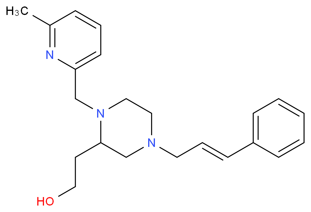 2-{1-[(6-methyl-2-pyridinyl)methyl]-4-[(2E)-3-phenyl-2-propen-1-yl]-2-piperazinyl}ethanol_Molecular_structure_CAS_)