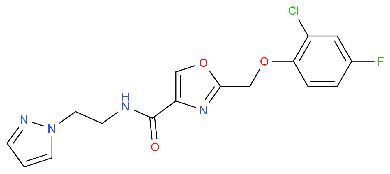 2-[(2-chloro-4-fluorophenoxy)methyl]-N-[2-(1H-pyrazol-1-yl)ethyl]-1,3-oxazole-4-carboxamide_Molecular_structure_CAS_)