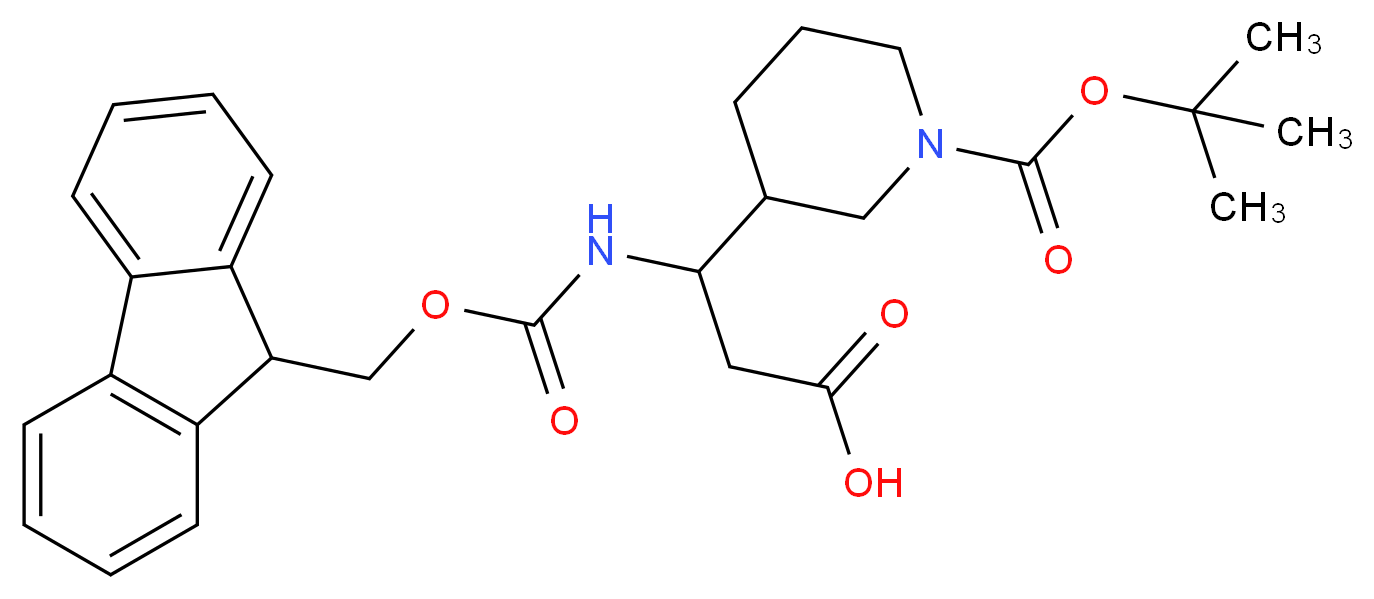 3-[1-(TERT-BUTOXYCARBONYL)PIPERIDIN-3-YL]-3-[[(9H-FLUOREN-9-YLMETHOXY)CARBONYL]AMINO]PROPANOIC ACID_Molecular_structure_CAS_372144-11-1)