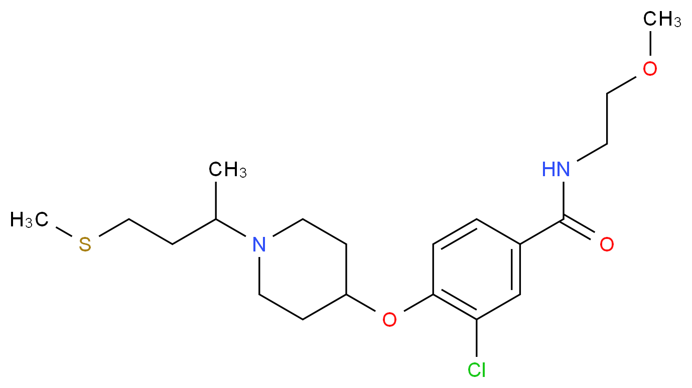 3-chloro-N-(2-methoxyethyl)-4-({1-[1-methyl-3-(methylthio)propyl]-4-piperidinyl}oxy)benzamide_Molecular_structure_CAS_)