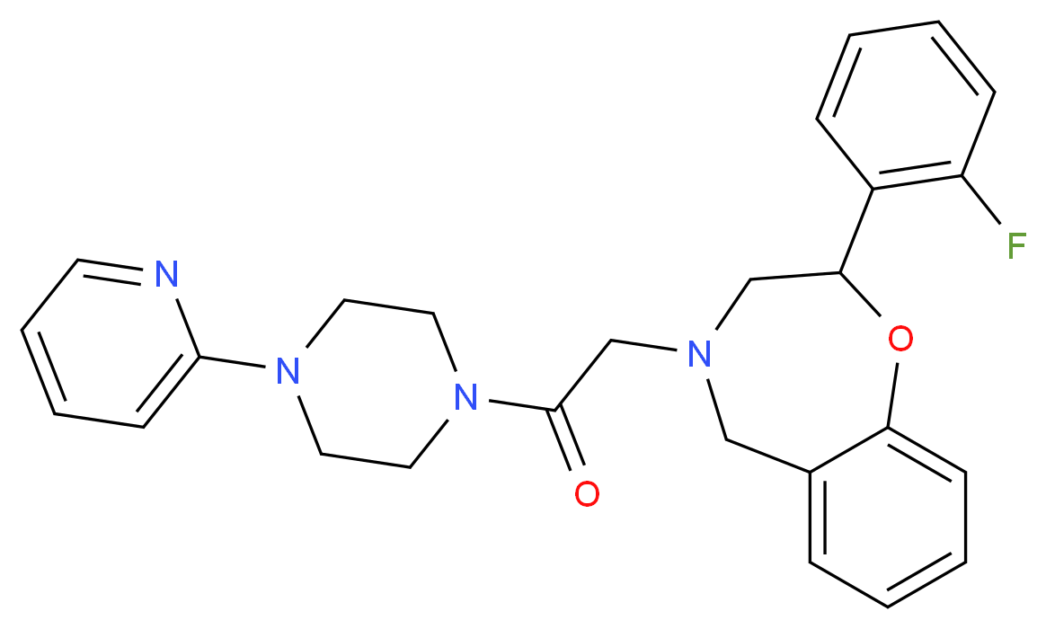 2-(2-fluorophenyl)-4-{2-oxo-2-[4-(2-pyridinyl)-1-piperazinyl]ethyl}-2,3,4,5-tetrahydro-1,4-benzoxazepine_Molecular_structure_CAS_)