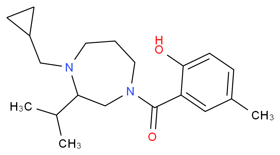 2-{[4-(cyclopropylmethyl)-3-isopropyl-1,4-diazepan-1-yl]carbonyl}-4-methylphenol_Molecular_structure_CAS_)