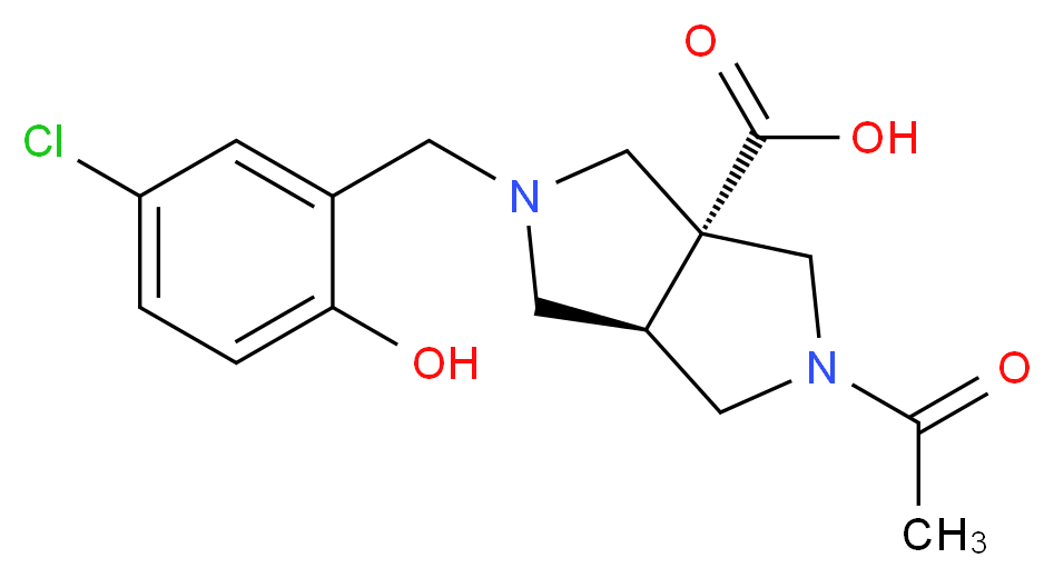 (3aR*,6aR*)-2-acetyl-5-(5-chloro-2-hydroxybenzyl)hexahydropyrrolo[3,4-c]pyrrole-3a(1H)-carboxylic acid_Molecular_structure_CAS_)