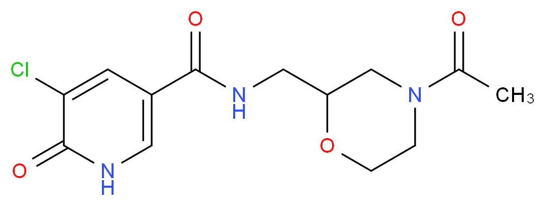 N-[(4-acetylmorpholin-2-yl)methyl]-5-chloro-6-oxo-1,6-dihydropyridine-3-carboxamide_Molecular_structure_CAS_)