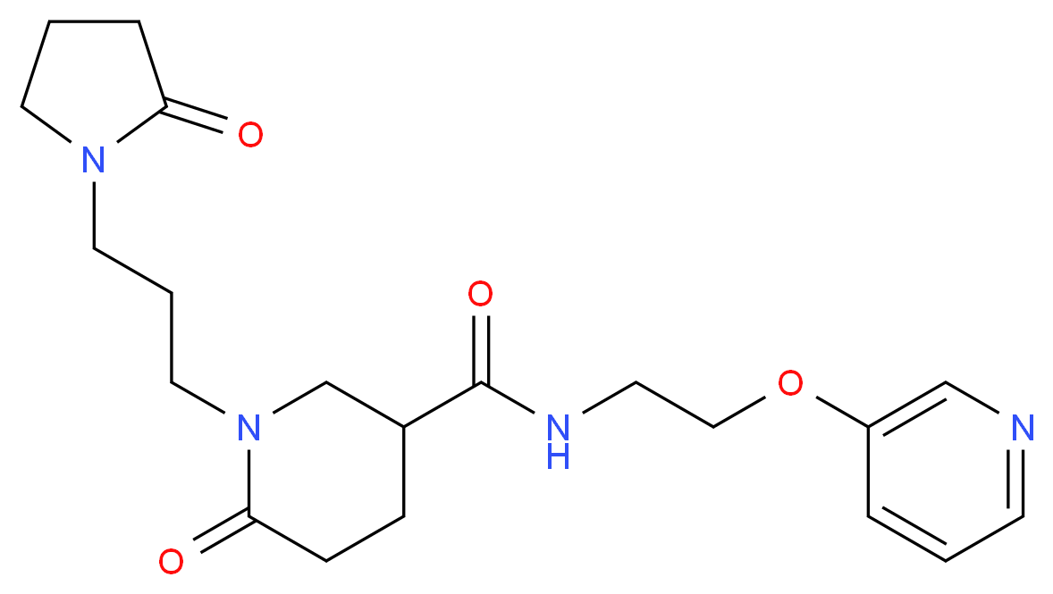 6-oxo-1-[3-(2-oxo-1-pyrrolidinyl)propyl]-N-[2-(3-pyridinyloxy)ethyl]-3-piperidinecarboxamide_Molecular_structure_CAS_)