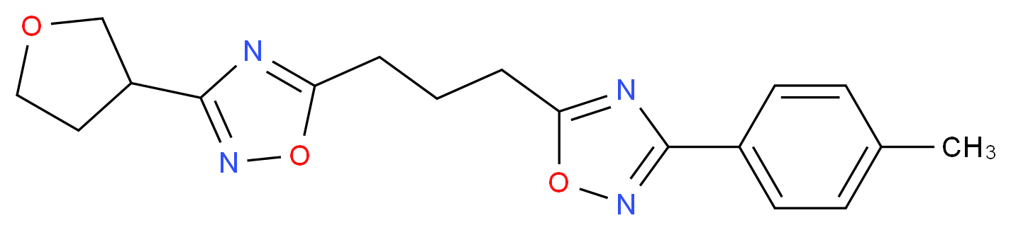 3-(4-methylphenyl)-5-{3-[3-(tetrahydrofuran-3-yl)-1,2,4-oxadiazol-5-yl]propyl}-1,2,4-oxadiazole_Molecular_structure_CAS_)