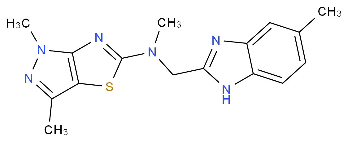 N,1,3-trimethyl-N-[(5-methyl-1H-benzimidazol-2-yl)methyl]-1H-pyrazolo[3,4-d][1,3]thiazol-5-amine_Molecular_structure_CAS_)