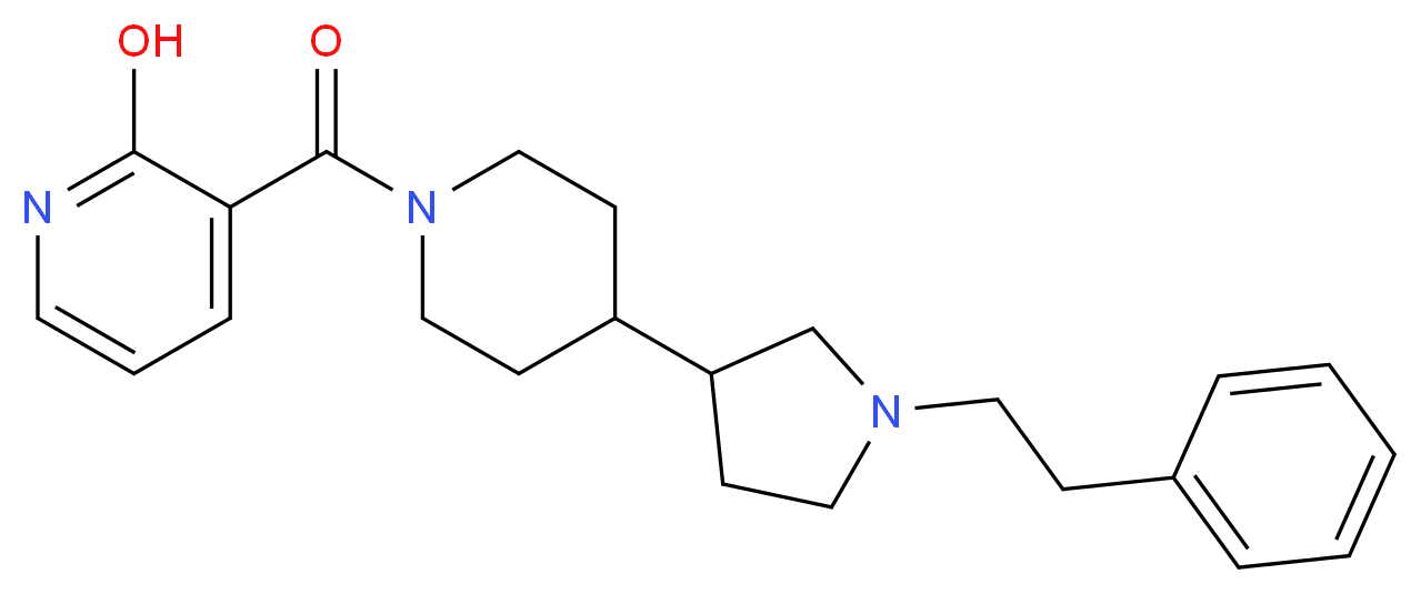 3-({4-[1-(2-phenylethyl)-3-pyrrolidinyl]-1-piperidinyl}carbonyl)-2-pyridinol_Molecular_structure_CAS_)