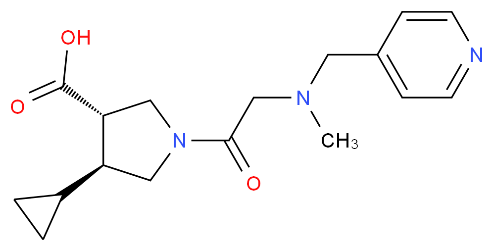 (3S*,4S*)-4-cyclopropyl-1-[N-methyl-N-(4-pyridinylmethyl)glycyl]-3-pyrrolidinecarboxylic acid_Molecular_structure_CAS_)