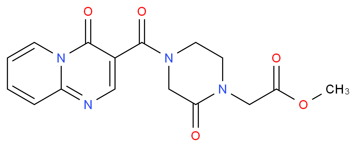 methyl {2-oxo-4-[(4-oxo-4H-pyrido[1,2-a]pyrimidin-3-yl)carbonyl]-1-piperazinyl}acetate_Molecular_structure_CAS_)