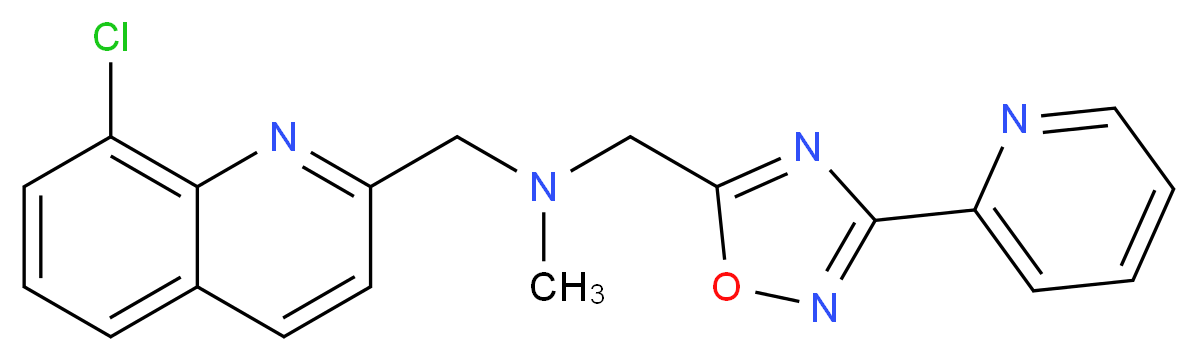 1-(8-chloro-2-quinolinyl)-N-methyl-N-{[3-(2-pyridinyl)-1,2,4-oxadiazol-5-yl]methyl}methanamine_Molecular_structure_CAS_)