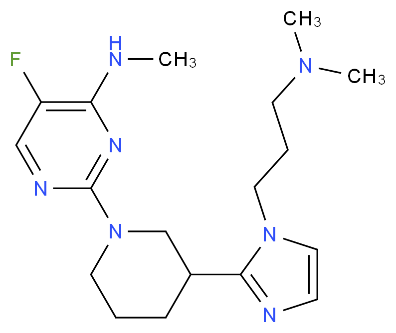 2-(3-{1-[3-(dimethylamino)propyl]-1H-imidazol-2-yl}piperidin-1-yl)-5-fluoro-N-methylpyrimidin-4-amine_Molecular_structure_CAS_)