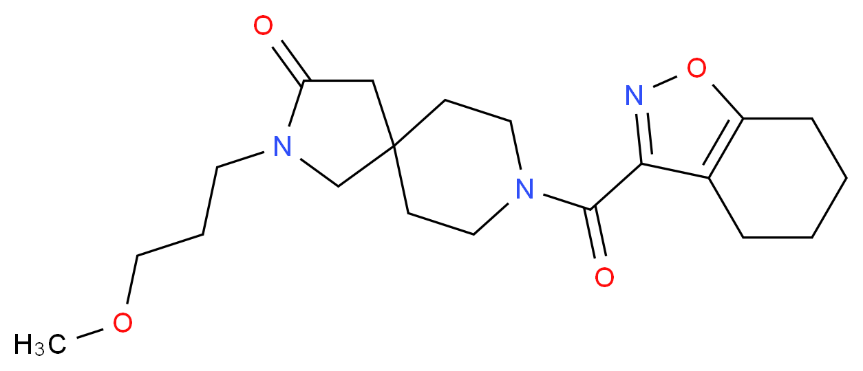 2-(3-methoxypropyl)-8-(4,5,6,7-tetrahydro-1,2-benzisoxazol-3-ylcarbonyl)-2,8-diazaspiro[4.5]decan-3-one_Molecular_structure_CAS_)