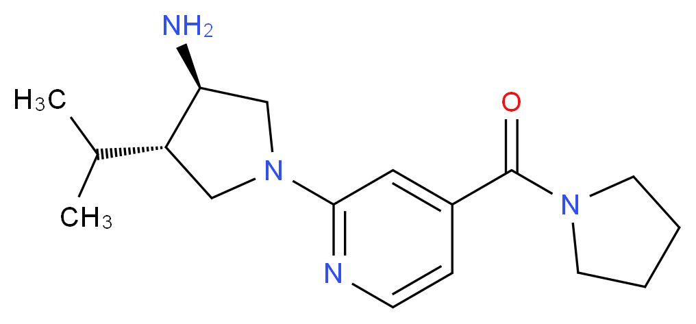 (3R*,4S*)-4-isopropyl-1-[4-(1-pyrrolidinylcarbonyl)-2-pyridinyl]-3-pyrrolidinamine_Molecular_structure_CAS_)