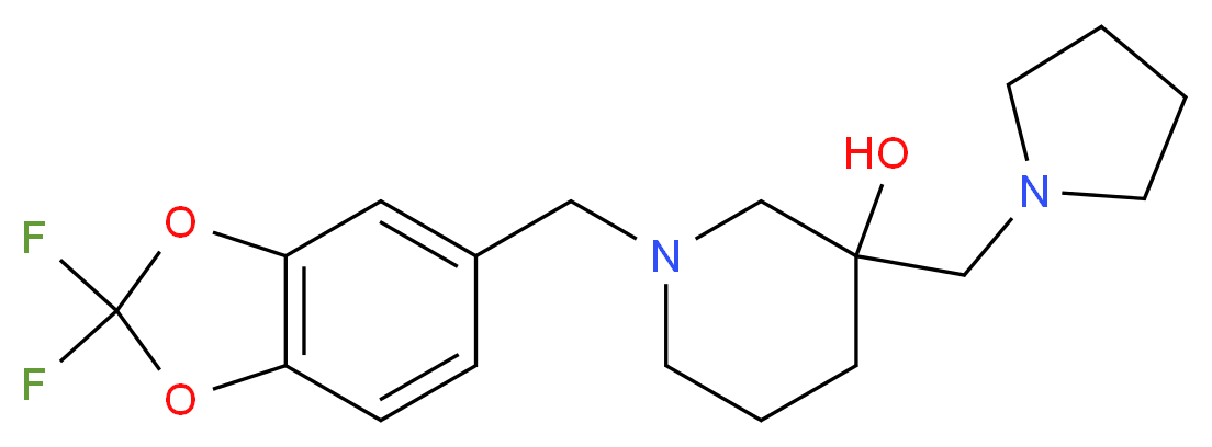 1-[(2,2-difluoro-1,3-benzodioxol-5-yl)methyl]-3-(pyrrolidin-1-ylmethyl)piperidin-3-ol_Molecular_structure_CAS_)