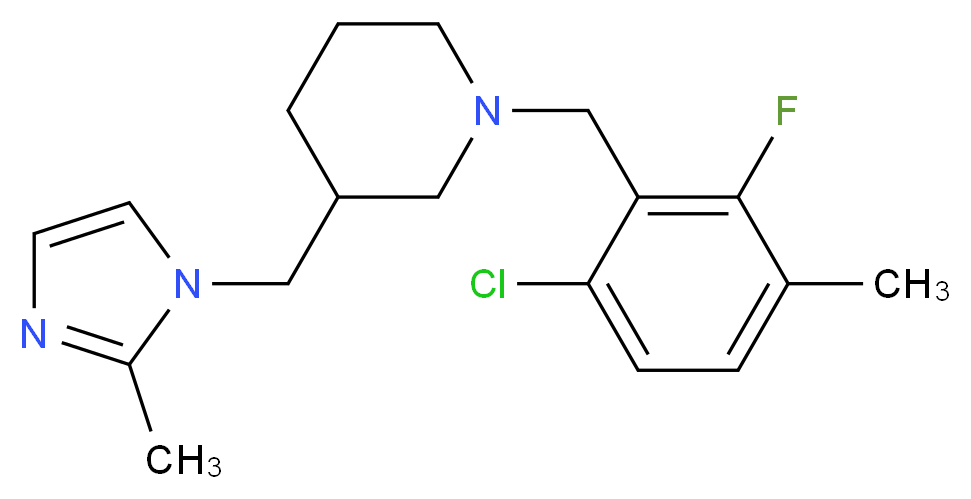 1-(6-chloro-2-fluoro-3-methylbenzyl)-3-[(2-methyl-1H-imidazol-1-yl)methyl]piperidine_Molecular_structure_CAS_)