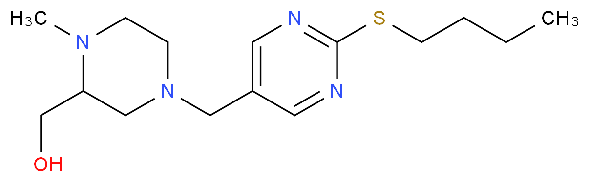 (4-{[2-(butylthio)pyrimidin-5-yl]methyl}-1-methylpiperazin-2-yl)methanol_Molecular_structure_CAS_)