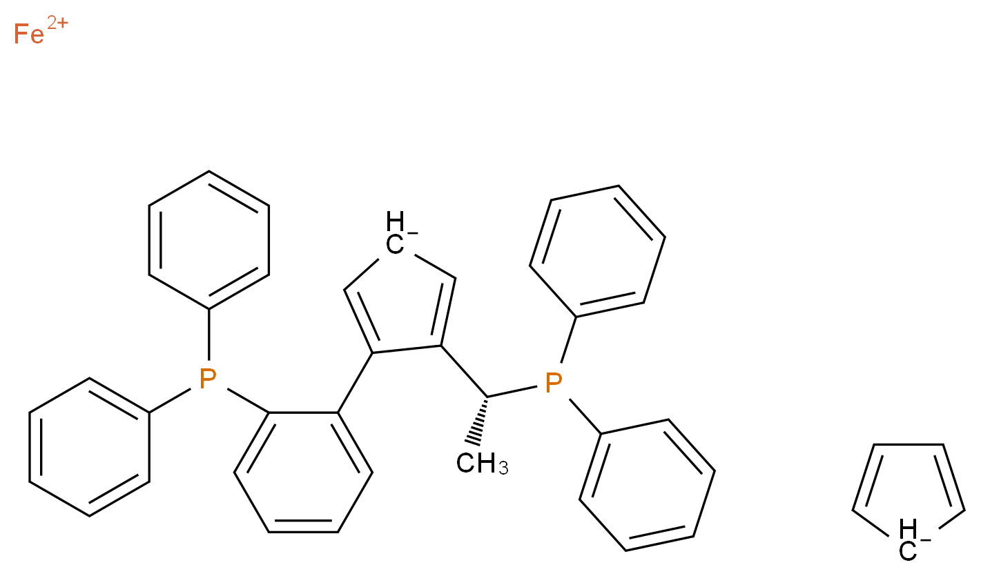(S)-1-{(SP)-2-[2-(Diphenylphosphino)phenyl]ferrocenyl}ethyldiphenylphosphine_Molecular_structure_CAS_565184-37-4)
