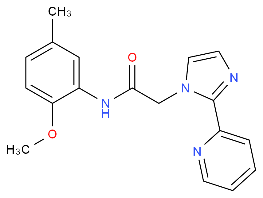 N-(2-methoxy-5-methylphenyl)-2-(2-pyridin-2-yl-1H-imidazol-1-yl)acetamide_Molecular_structure_CAS_)