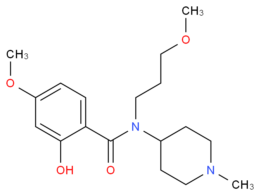 2-hydroxy-4-methoxy-N-(3-methoxypropyl)-N-(1-methyl-4-piperidinyl)benzamide_Molecular_structure_CAS_)
