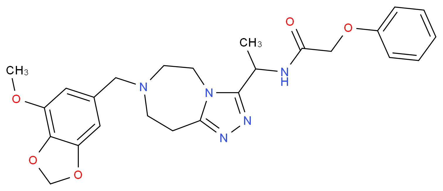 N-(1-{7-[(7-methoxy-1,3-benzodioxol-5-yl)methyl]-6,7,8,9-tetrahydro-5H-[1,2,4]triazolo[4,3-d][1,4]diazepin-3-yl}ethyl)-2-phenoxyacetamide_Molecular_structure_CAS_)