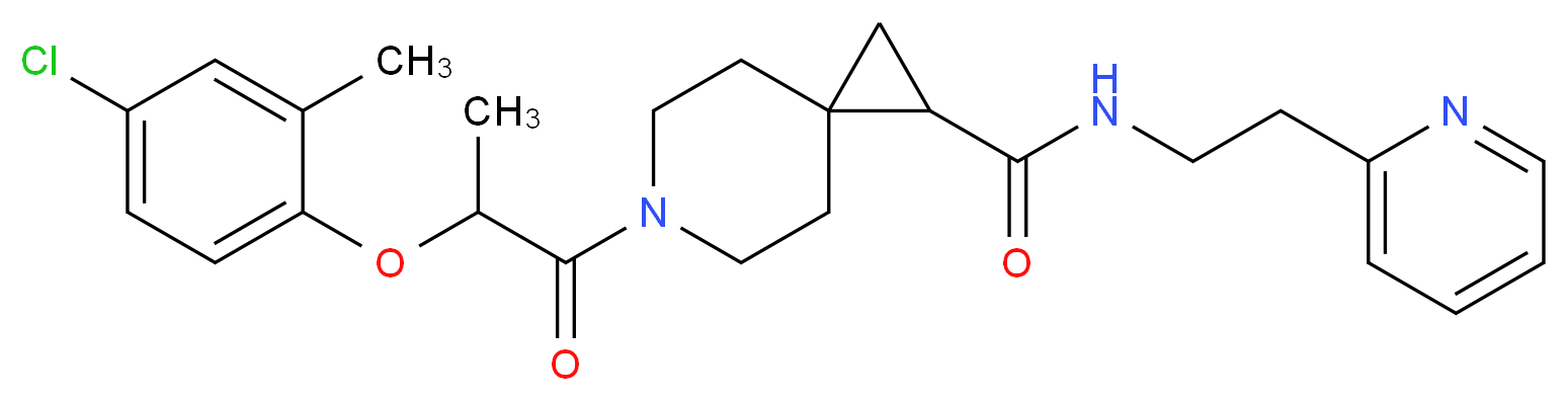 6-[2-(4-chloro-2-methylphenoxy)propanoyl]-N-[2-(2-pyridinyl)ethyl]-6-azaspiro[2.5]octane-1-carboxamide_Molecular_structure_CAS_)