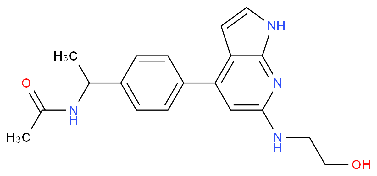 N-[1-(4-{6-[(2-hydroxyethyl)amino]-1H-pyrrolo[2,3-b]pyridin-4-yl}phenyl)ethyl]acetamide_Molecular_structure_CAS_)