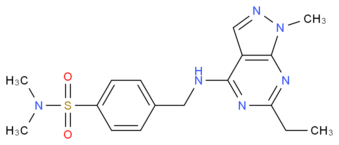 4-{[(6-ethyl-1-methyl-1H-pyrazolo[3,4-d]pyrimidin-4-yl)amino]methyl}-N,N-dimethylbenzenesulfonamide_Molecular_structure_CAS_)